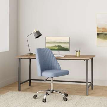 DUMOS Office Desk Chair, Modern Cute Rolling Vanity Swivel Task Seating with Wheels, Comfortable Bac...