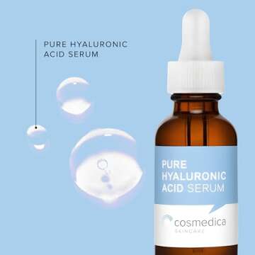 Cosmedica Skincare Facial Serum Trio Set Value for Clear Skin - Vitamin C Super Serum, 2.5% Retinol Serum, Pure Hyaluronic Acid Serum – Vegan, Cruelty-Free Skincare 3 pack