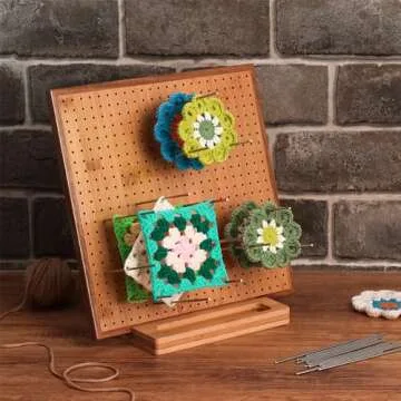 11.8" Bamboo Crochet Blocking Board with Pins for Beginners