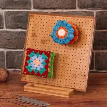 11.8" Bamboo Crochet Blocking Board with Pins for Beginners