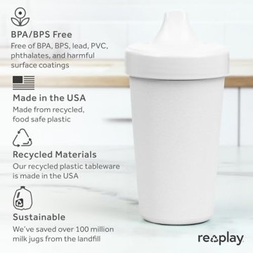 Re-Play 10 Oz. Sippy Cups - Leak Proof & Eco-Friendly Toddler Cups