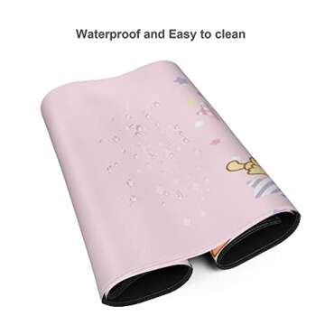 Pink Kawaii Girly Gaming Mouse Pad, Cute Long Extended XXL Desk Mat, Extra Large Mousepad Girl Keyboard Pads for Work Game Office Home, 35.4'' X 15.7''