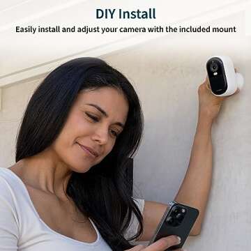 Arlo Essential Security Camera 2K | Indoor - Outdoor | 2nd Gen | Wireless with Spotlight, 2-Way Audio, Color Night Vision, Live Stream, Motion Activation, Real Time Notifications - White, 3 Cameras