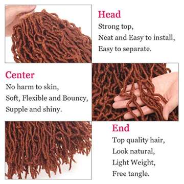 Leeven 18 Inch Crochet Braids Cooper Red Soft Faux Locs Hair