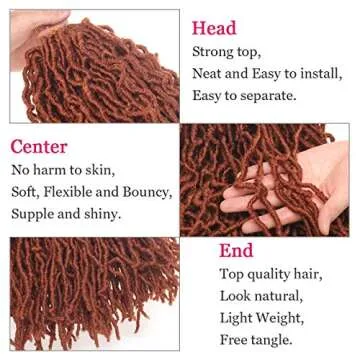 Leeven 18 Inch Crochet Braids Cooper Red Soft Faux Locs Hair