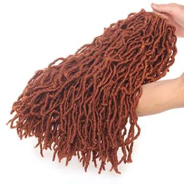 Leeven 18 Inch Crochet Braids Cooper Red Soft Faux Locs Hair