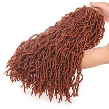 Leeven 18 Inch Crochet Braids Cooper Red Soft Faux Locs Hair