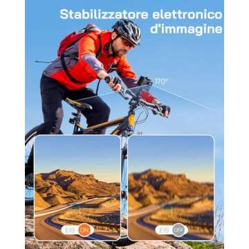 WOLFANG Action Camera 4K 20MP GA100, Waterproof 40M Underwater Camera for Snorkeling, EIS Stabilization WiFi 170° Wide Angle Helmet Camera for Vlogging with External Microphone, Remote Control