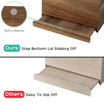 ALELION Acacia Wood Square Tissue Box Cover for Home