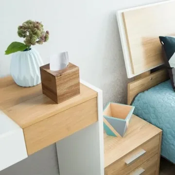 ALELION Acacia Wood Square Tissue Box Cover for Home