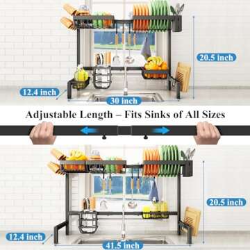 Over The Sink Drying Rack - Adjustable & Large Capacity