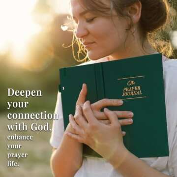 JUBTIC Prayer Journal for Woman, Christian Planner, Bible Journal with Verse, 60 Weeks Scripture, Faith & Devotional Journal, Bible Study Notebooks for Note Taking, Christian Gifts (Dark Green)