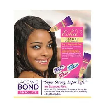 Esha Absolute Lace Wig Bond - Invisible Wig Bonding Glue: Water and Oil-Resistant, Non-Toxic Formula for a Gentle, Secure Hold