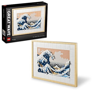 LEGO Art Hokusai – The Great Wave 31208, 3D Japanese Wall Art, Framed Ocean Canvas Picture for Hom...
