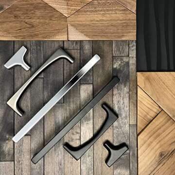 Top_Knobs Riverside Pull Color Flat Black 8 13/16" Length Grace Coll Contemporary Transitional Bar H...