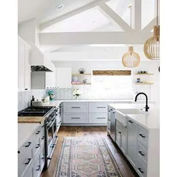 Top_Knobs Riverside Pull Color Flat Black 8 13/16" Length Grace Coll Contemporary Transitional Bar Handle Decorative Kitchen Bath Cabinet Door Hardware Dresser Bathroom Metal Handle Interior Home