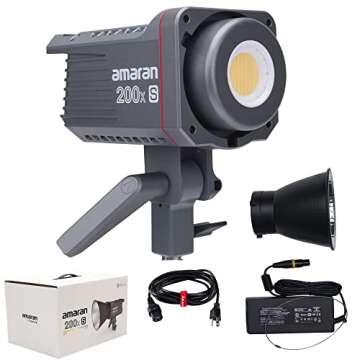 Amaran 200X S COB Led Video Light, 200w Bowens Mount Bi Color 2700K-6500K Continuous Photography Lighting Studio