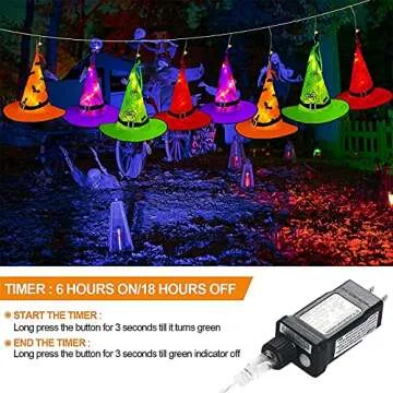 MZD8391 Lighted Witch Hats for Enchanting Halloween Decor