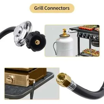 DasTior 5 Ft Propane Regulator with Hose,Propane Hose Adapter for Weber Conversion Kit Variety of Grills, Fire Pit Tables and Other Propane Equipment