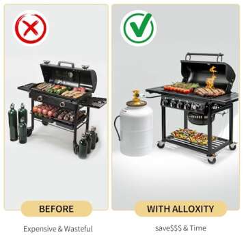 DasTior 5 Ft Propane Regulator with Hose,Propane Hose Adapter for Weber Conversion Kit Variety of Grills, Fire Pit Tables and Other Propane Equipment