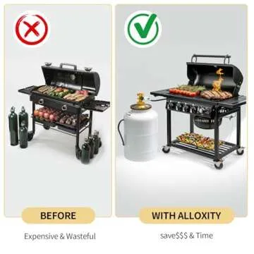 DasTior 5 Ft Propane Regulator with Hose,Propane Hose Adapter for Weber Conversion Kit Variety of Grills, Fire Pit Tables and Other Propane Equipment