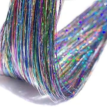 AlyBoto Hair Tinsel Kit 12 Colors 3000 Strands Glitter Extensions