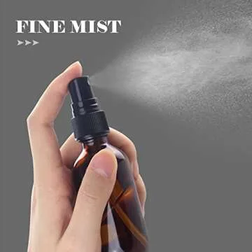 Wedama Mini Spray Bottles 4 oz, Amber Glass Spray Bottles, Empty Small Spray Bottles with Funnel Dro...