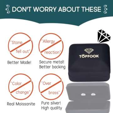 Elegant Moissanite Stud Earrings in Sterling Silver