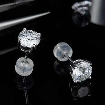 Elegant Moissanite Stud Earrings in Sterling Silver