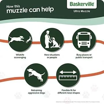 BASKERVILLE ULTRA MUZZLE - Patented Humane Design, Breathable, Dog can Pant and Drink, Adjustable, Padded, Training Muzzle for Medium-sized Dogs, Prevents Biting, Wildlife Scavenging (Size 4, Tan)