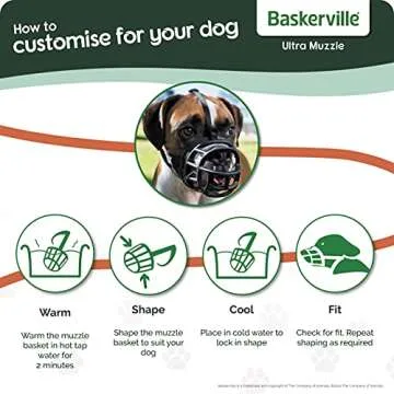 BASKERVILLE ULTRA MUZZLE - Patented Humane Design, Breathable, Dog can Pant and Drink, Adjustable, Padded, Training Muzzle for Medium-sized Dogs, Prevents Biting, Wildlife Scavenging (Size 4, Tan)
