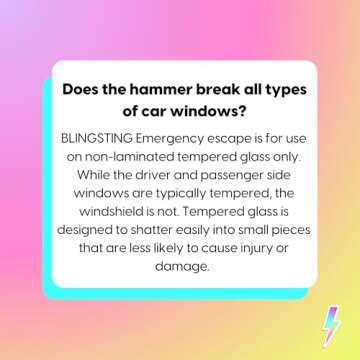 BLINGSTING Glammer Safety Hammer - Emergency Automotive Escape Hammer Tool, Seat Belt Cutter & Car Window Break Tool - White & Black, 2 Count