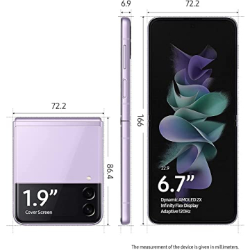 SAMSUNG Galaxy Z Flip 3 5G, 128GB, Lavender - Unlocked