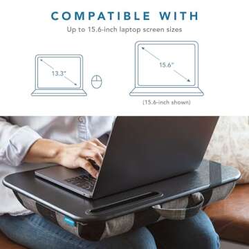 LAPGEAR Designer Lap Desk with Phone Holder and Device Ledge - Buffalo Check - Fits up to 15.6 Inch ...