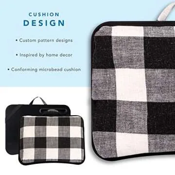 LAPGEAR Designer Lap Desk with Phone Holder and Device Ledge - Buffalo Check - Fits up to 15.6 Inch Laptops - Style No. 45428