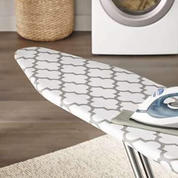 Whitmor Deluxe Ironing Board Cover and Pad (Ironing board not included) - Medallion Grey