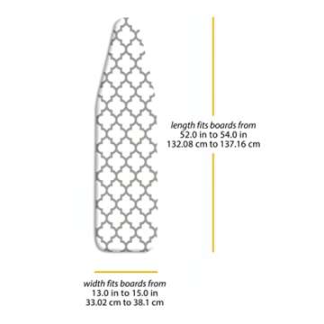 Whitmor Deluxe Ironing Board Cover and Pad (Ironing board not included) - Medallion Grey