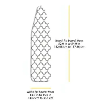 Whitmor Deluxe Ironing Board Cover and Pad (Ironing board not included) - Medallion Grey