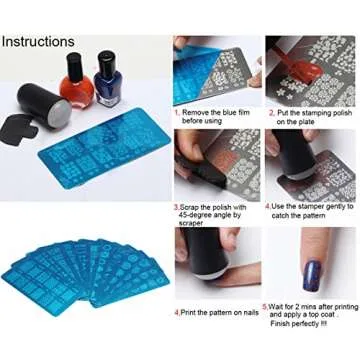 WOKOTO Nail Plates Stamping Set for Easy Nail Art