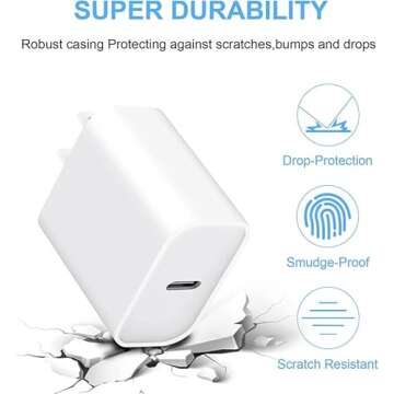 USB C Charger Block [2 Pack] iPhone 16 15 14 13 12 11 Charger Block, Type C Wall Charger 20W PD Power Adapter for iPhone 16/16Pro/16Pro Max/16Plus/15/14/13/12/11, iPad