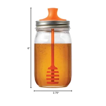 Jarware Honey Dipper Lid for Mason Jars - Mess Free