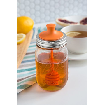 Jarware Honey Dipper Lid for Mason Jars - Mess Free