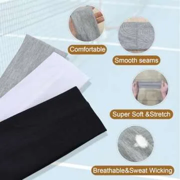 Fecawd 3PCS Headbands for Women Non Slip Elastic Sweat Hairbands Fashion Sports Hair Bands Soft Clot...