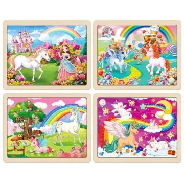 Unicorn Princess Fairy Wooden Puzzles - 24 Pcs