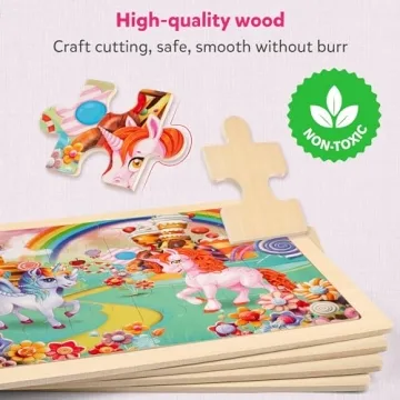 Unicorn Princess Fairy Wooden Puzzles - 24 Pcs
