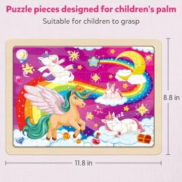 Unicorn Princess Fairy Wooden Puzzles - 24 Pcs