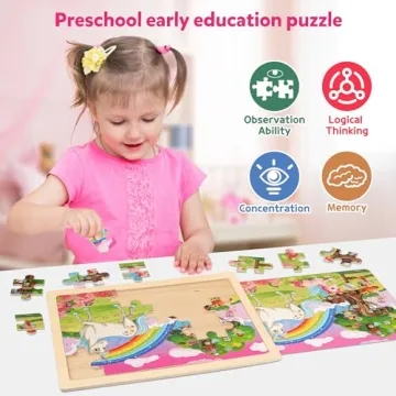 Unicorn Princess Fairy Wooden Puzzles - 24 Pcs