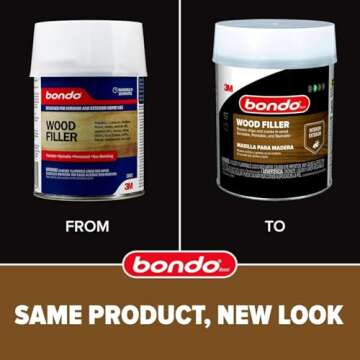 3M Bondo Wood Filler – 30 fl oz, High-Performance Two-Part Formula for Interior and Exterior Wood ...