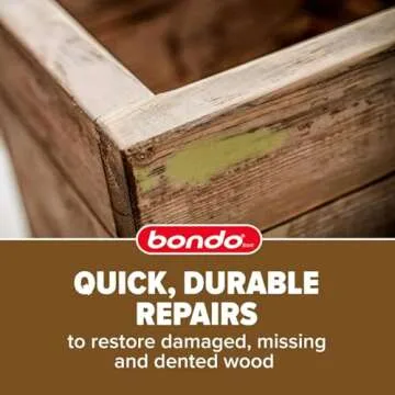 3M Bondo Wood Filler – 30 fl oz, High-Performance Two-Part Formula for Interior and Exterior Wood Repairs, Fast-Curing, Paintable, Stainable