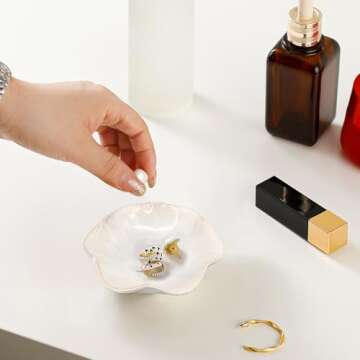 Ceramic jewelry dish,leaf jewelry tray key tray,jewelry holder,small ring dish holder Jewelry Plate ...